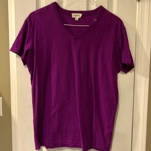 Diesel V-Neck Burgsndy Cotton Tee Shirt Snap Pocket at Neck XXL